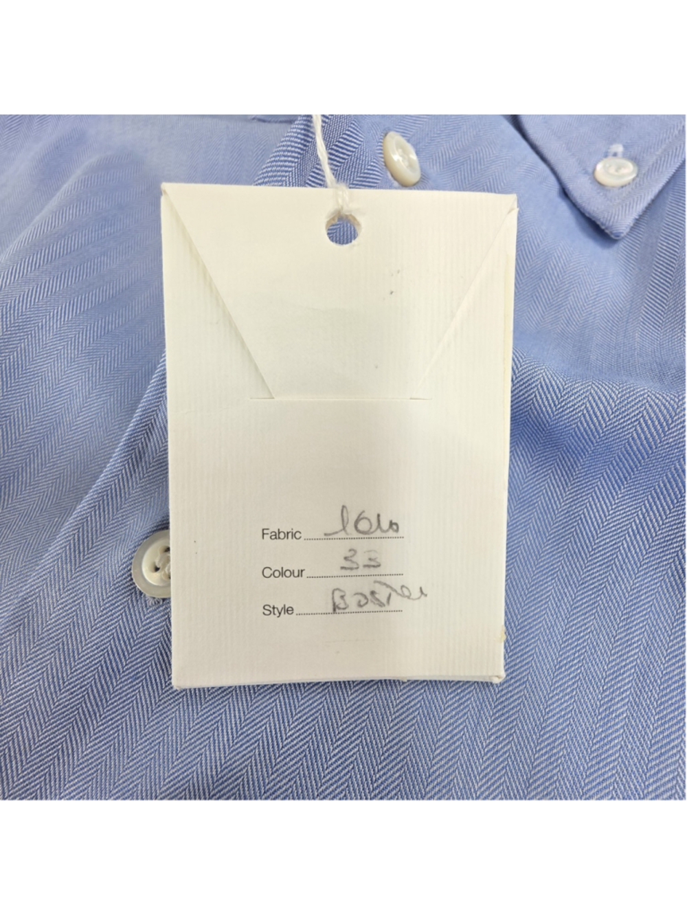 Quiet Luxury Fray Dress Shirt Mens 2XL Blue Herringbone Italian Button Down - Picture 9 of 16